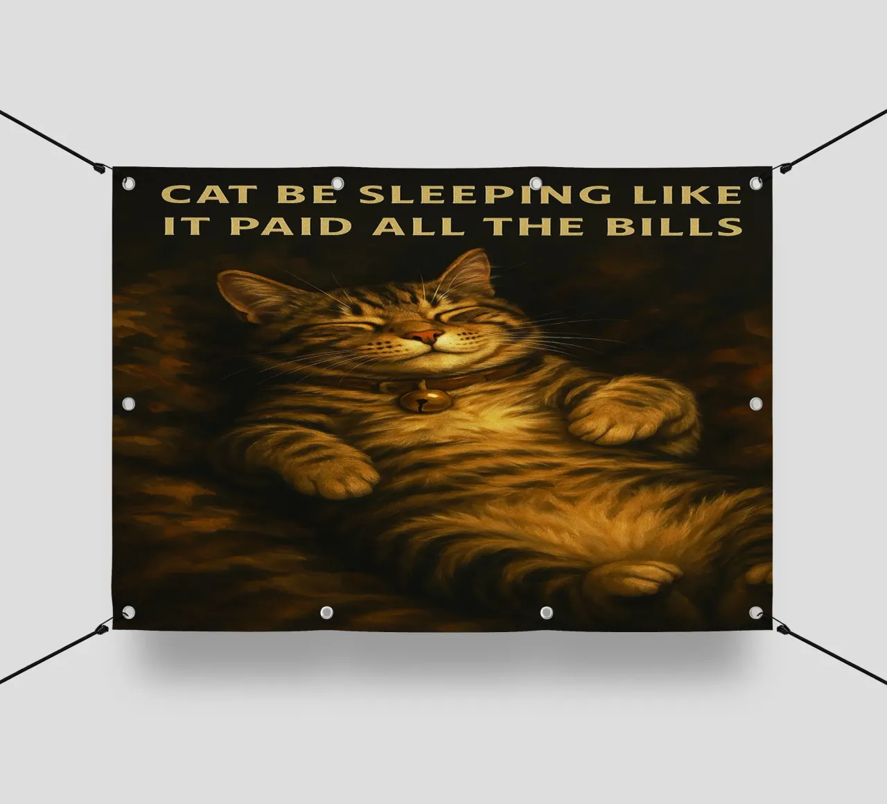Funny Sleeping Lazy Cat Humor bâche pvc de the gondals