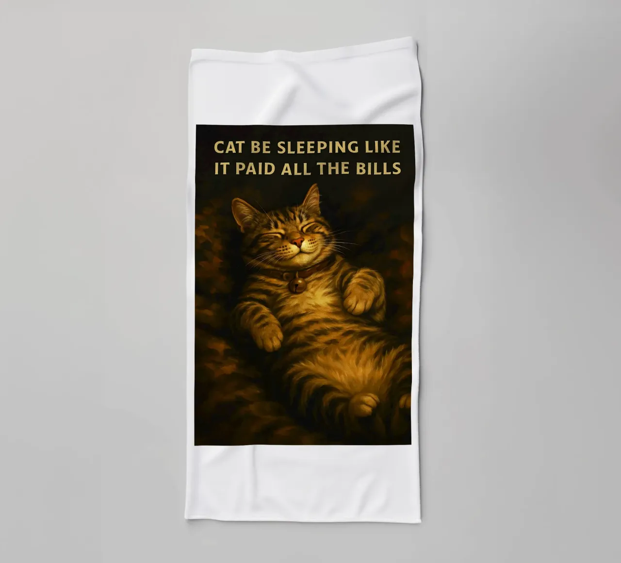 Funny Sleeping Lazy Cat Humor serviette de bain de the gondals