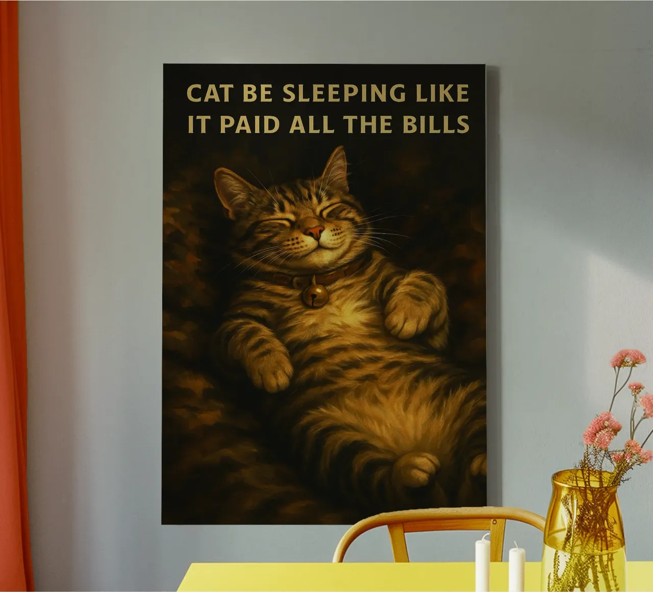 Funny Sleeping Lazy Cat Humor canvas by the gondals