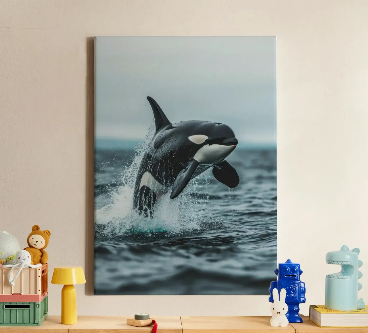 orca oceano schizzi d'acqua tela da Kirsten C Nolan