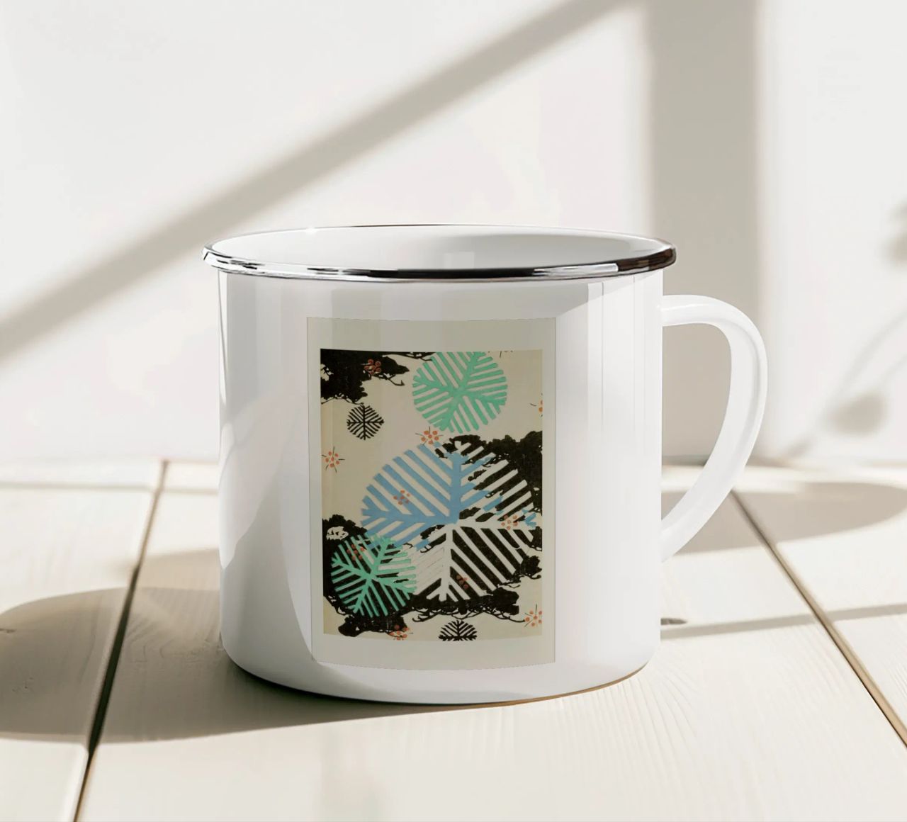 Shin-Bijutsukai - Snowflakes tazza in smalto da Vintage by JUNIQE
