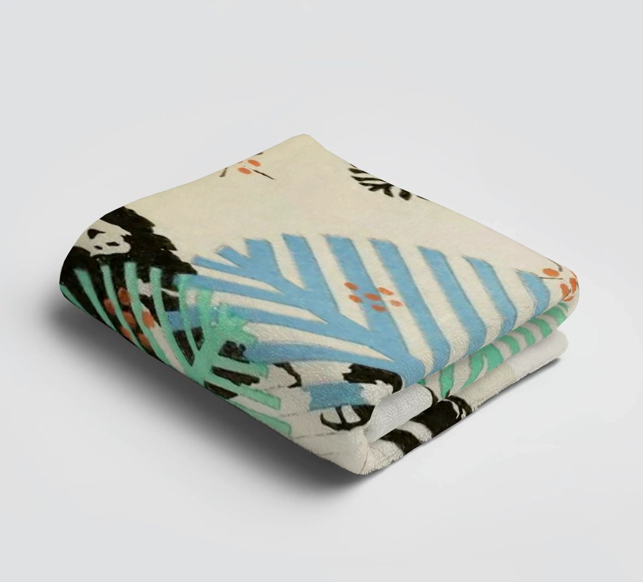 Shin-Bijutsukai - Snowflakes towel by Vintage by JUNIQE