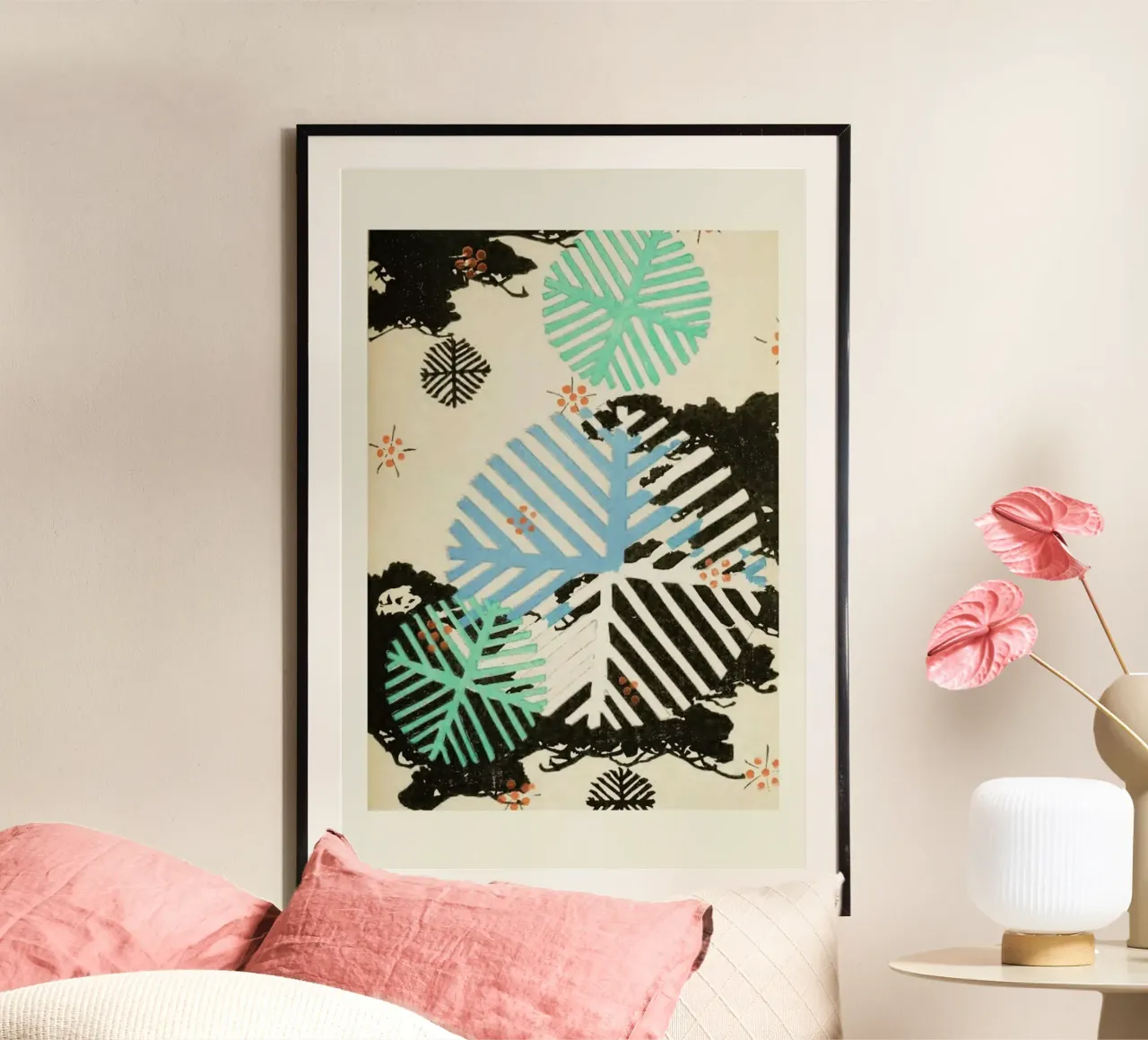 Shin-Bijutsukai - Snowflakes poster da Vintage by JUNIQE