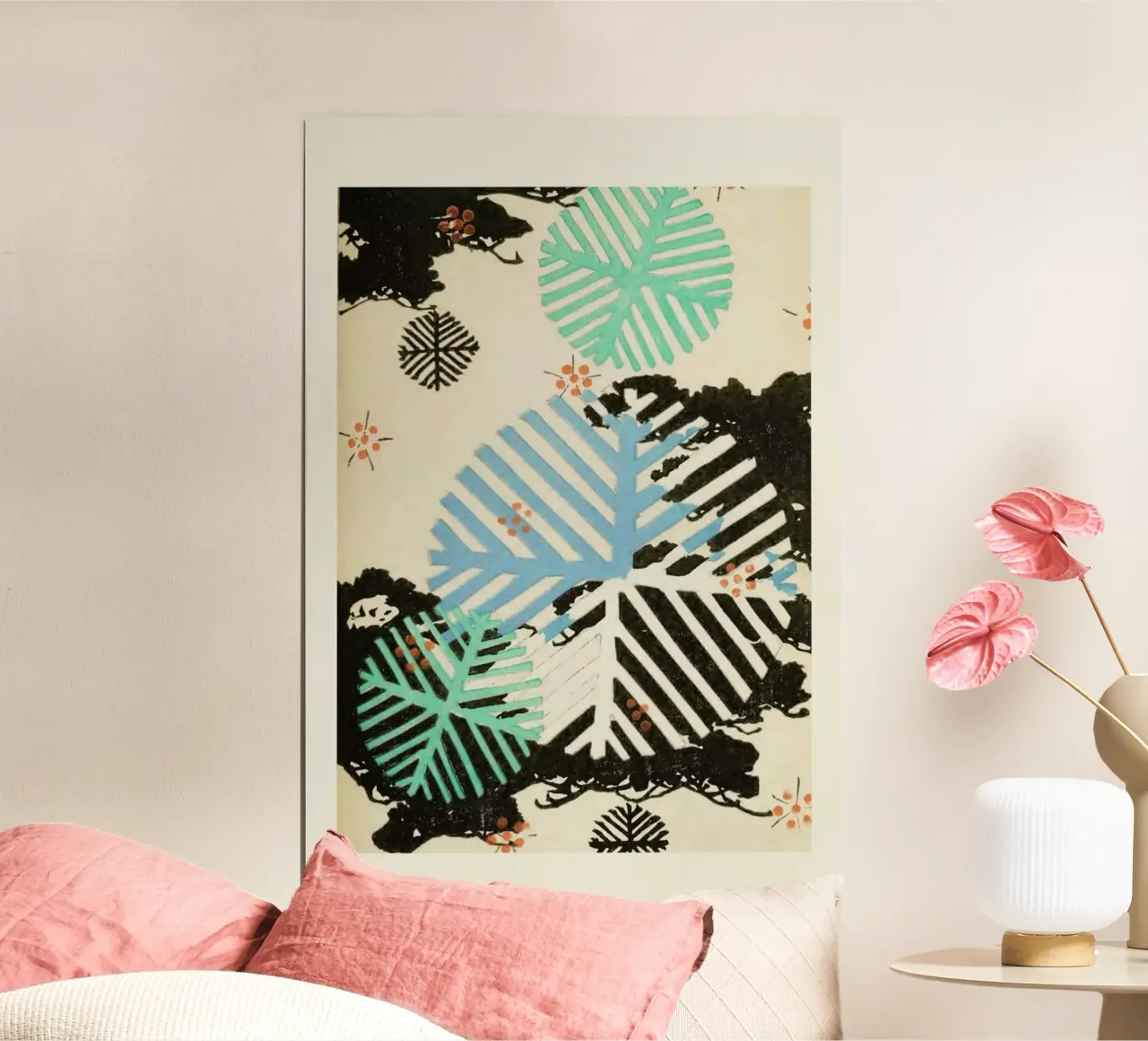 Shin-Bijutsukai - Snowflakes poster da Vintage by JUNIQE
