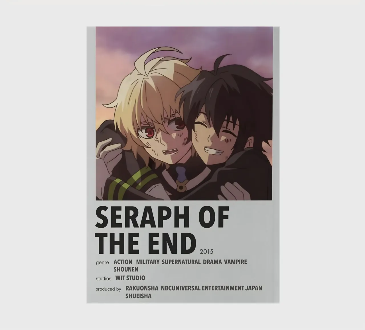SERAPH OF THE END  2015 diario da Totoya