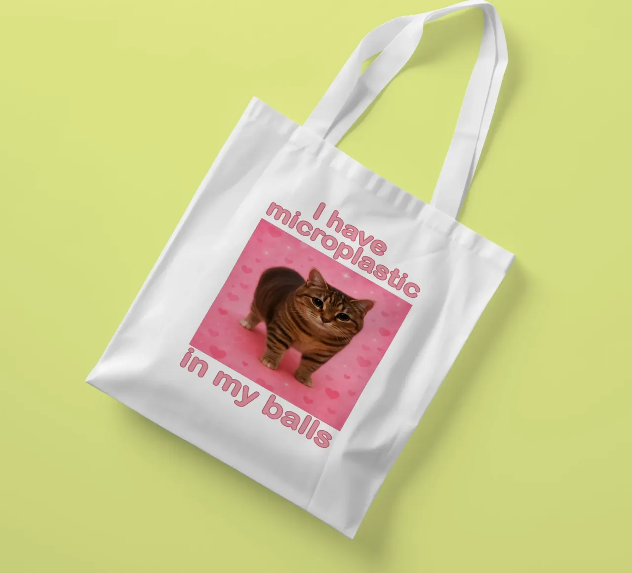 Ich habe Mikroplastik in meinen Eiern Lustiges Katzenkunstdesign Jutebeutel von the gondals