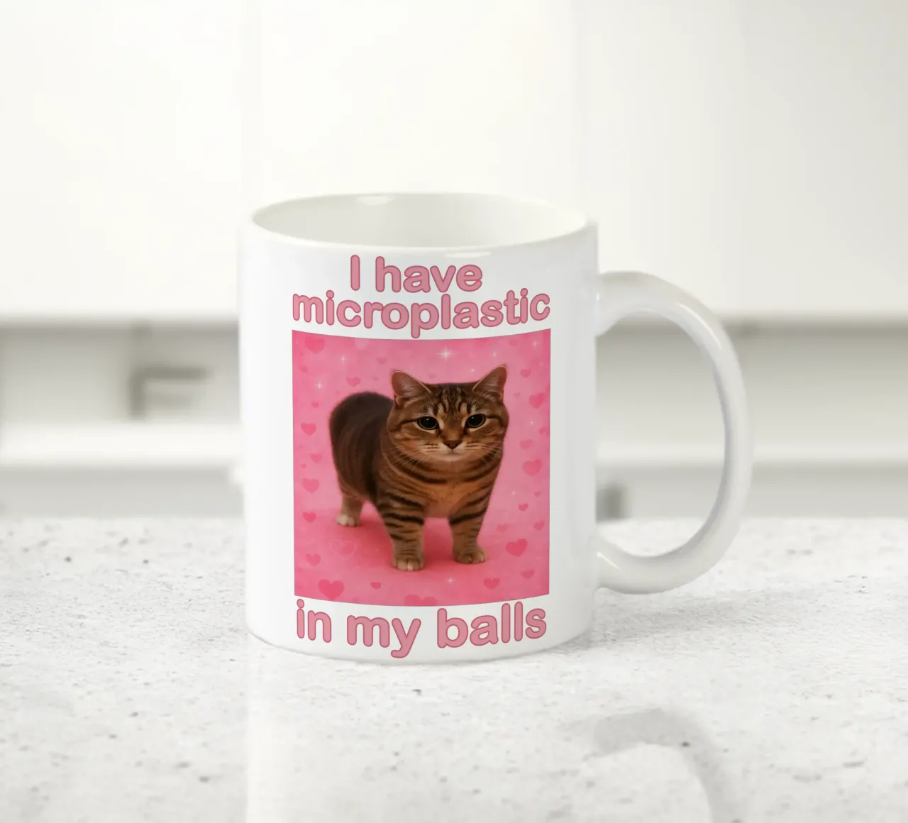 I Have Microplastics in my Balls Divertente disegno artistico di un gatto tazza in ceramica da the gondals