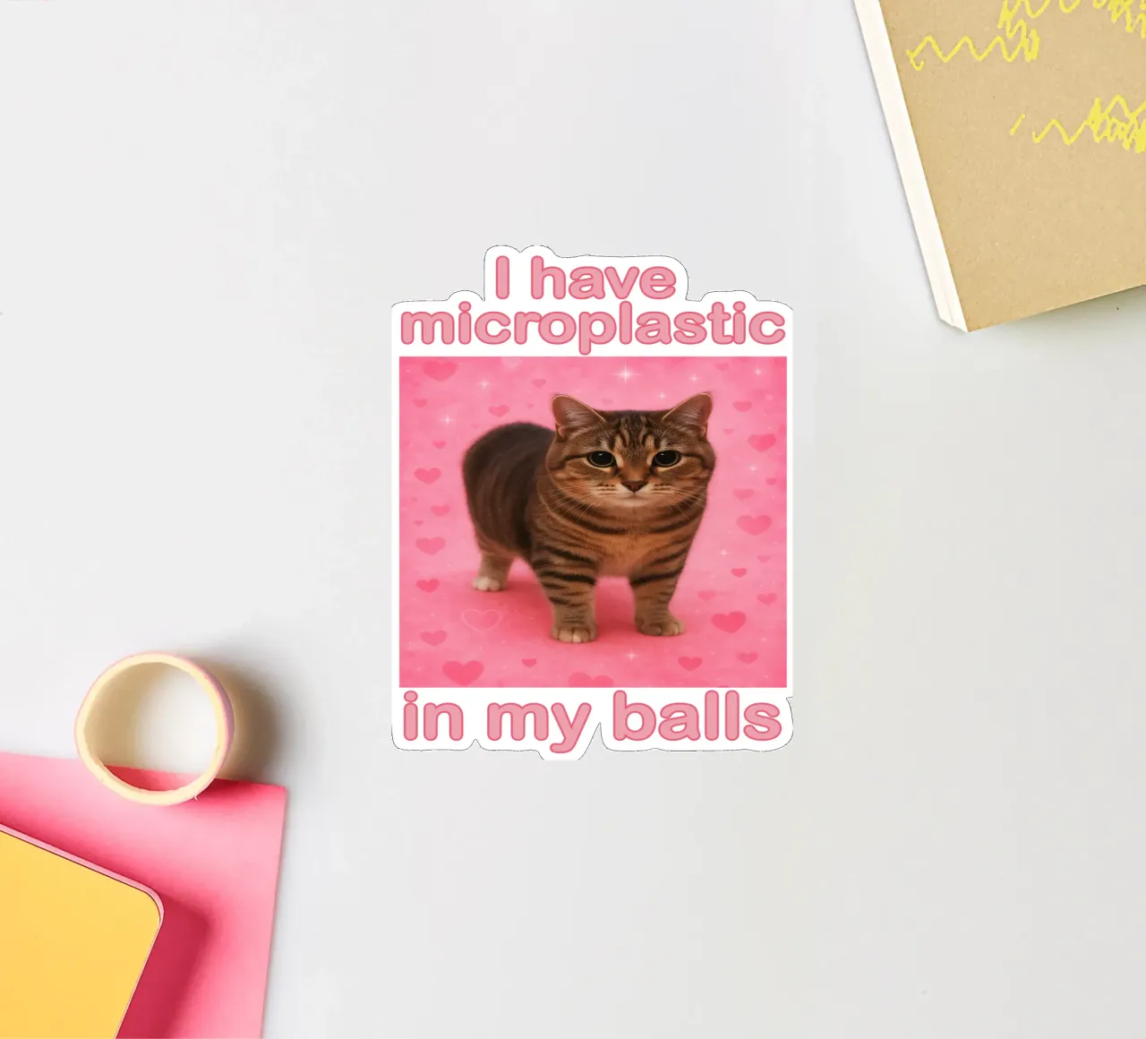 Ich habe Mikroplastik in meinen Eiern Lustiges Katzenkunstdesign Sticker von the gondals
