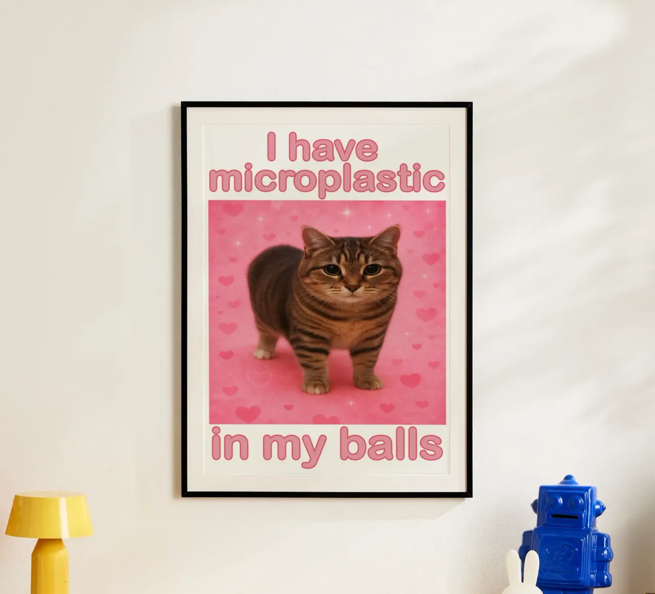 I Have Microplastics in my Balls Divertente disegno artistico di un gatto poster da the gondals