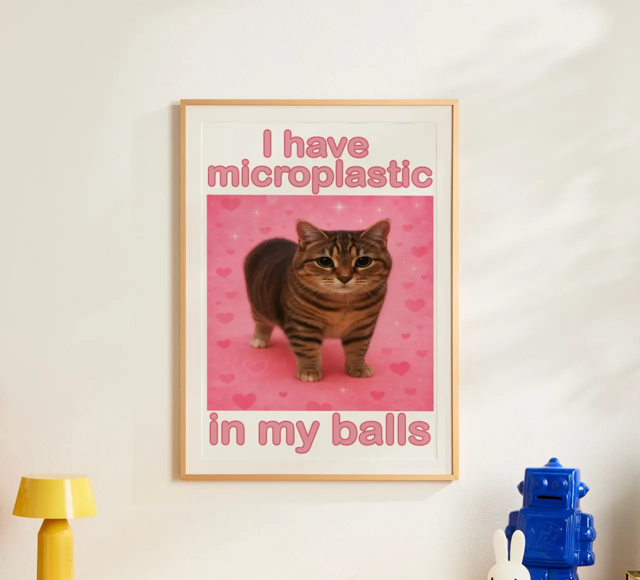 I Have Microplastics in my Balls Divertente disegno artistico di un gatto poster da the gondals