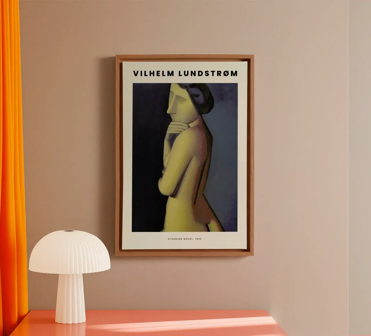 Lundstrøm - Stående Model canvas met Baklijst van Vintage by JUNIQE