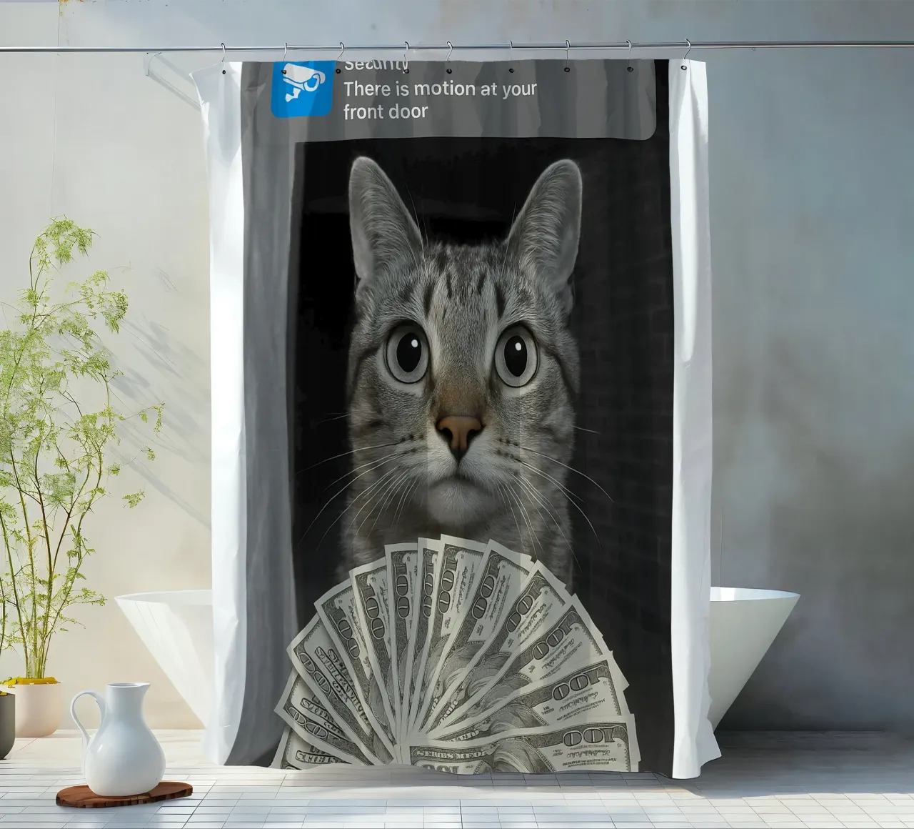 Gatto ad anello con design Motion art tenda da doccia da the gondals
