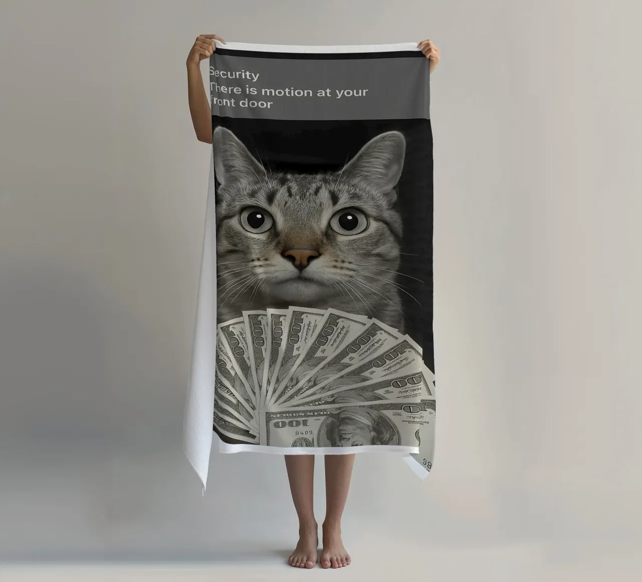 Gatto ad anello con design Motion art telo mare da the gondals