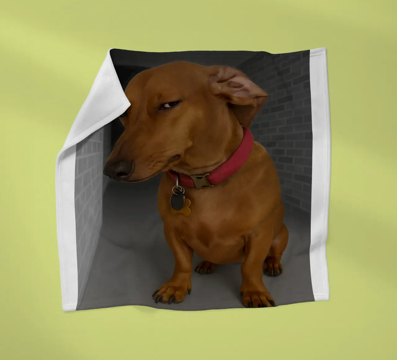 Ring Dog with Motion Funny Art Design fleece blanket by the gondals