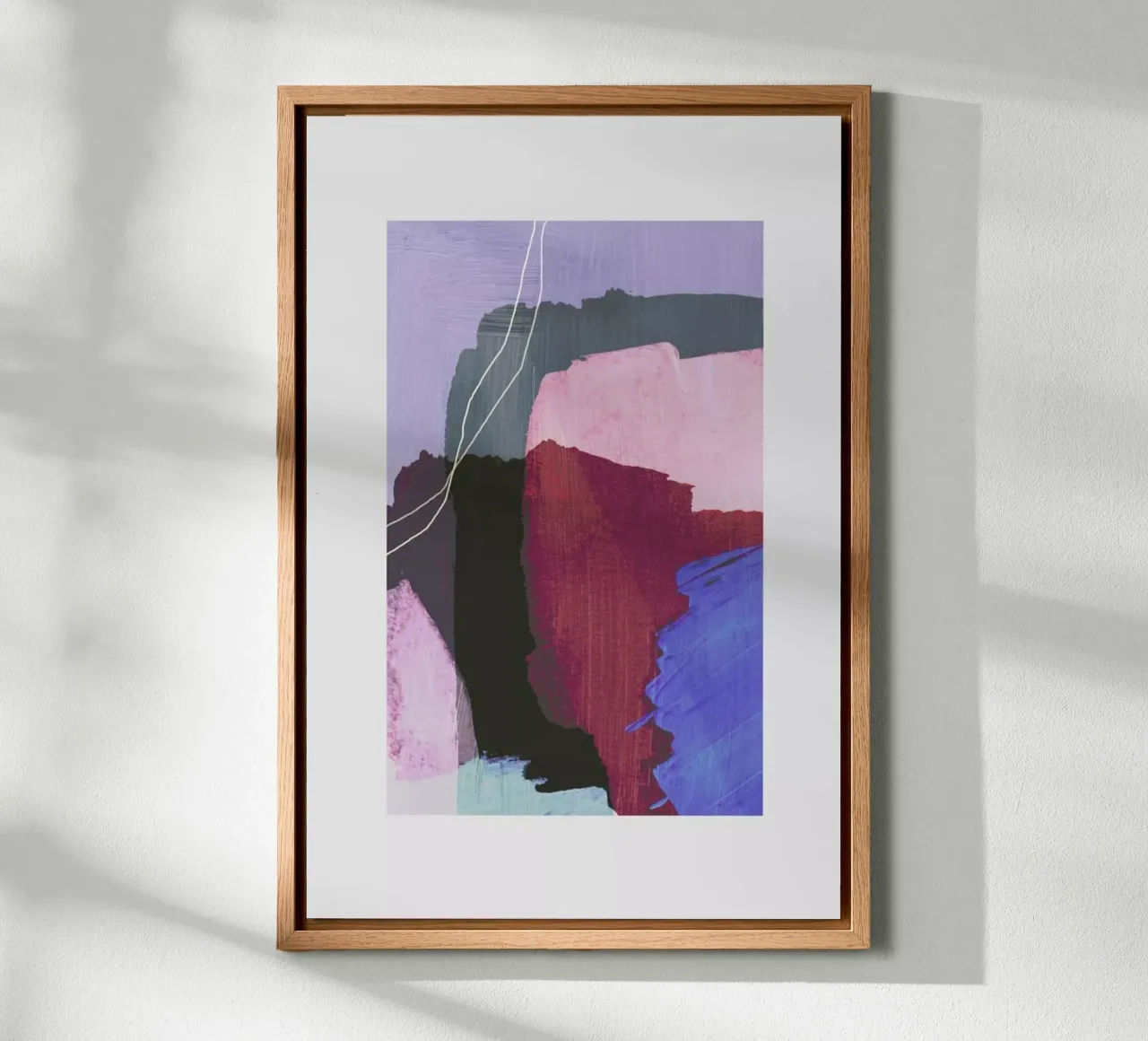 Abstract Brush Strokes 53 canvas met Baklijst van Mareike Böhmer