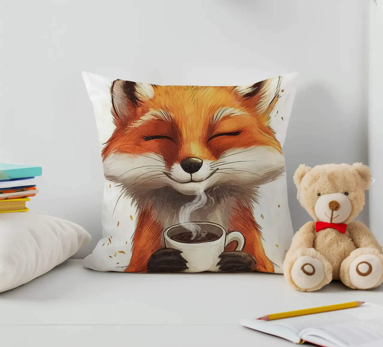 tazza da caffè con animale volpe cuscino da James Isaac Jackson