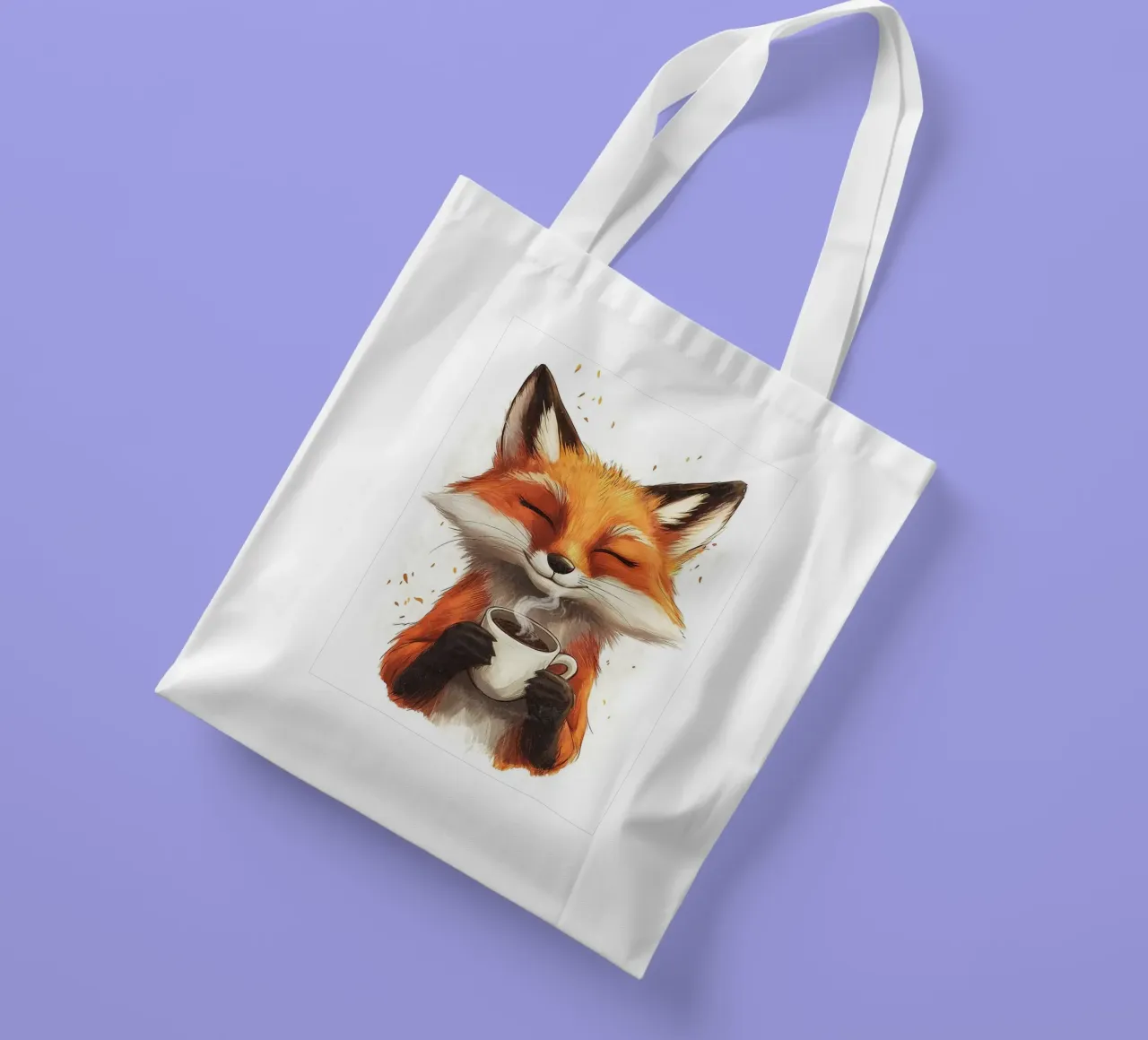 tazza da caffè con animale volpe borsa in juta da James Isaac Jackson