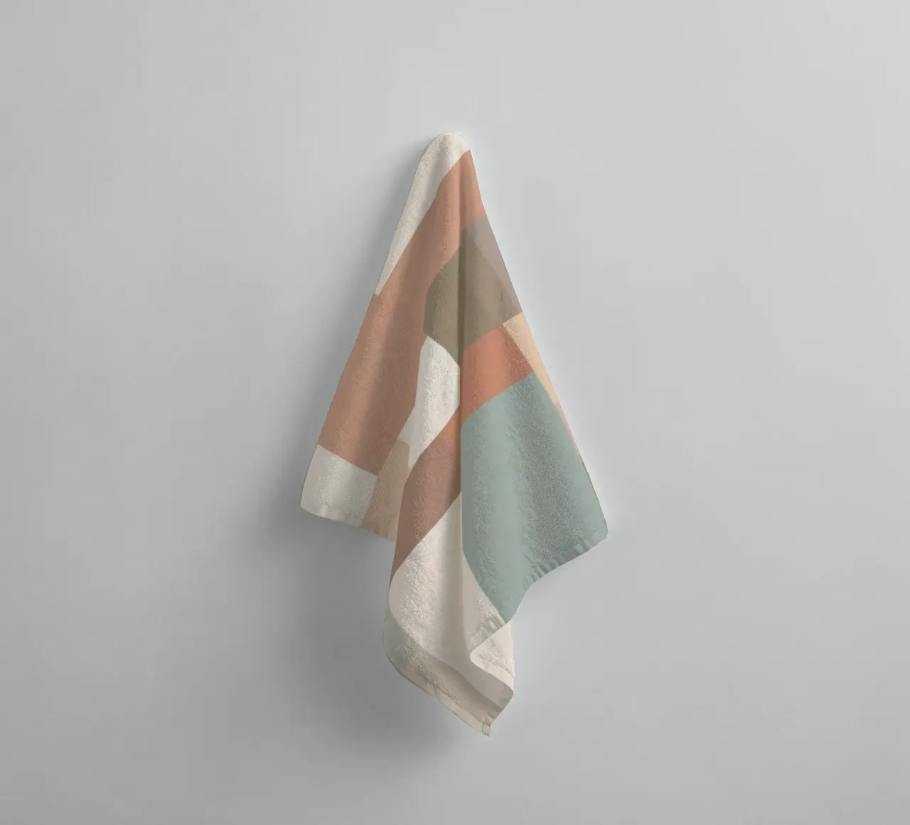 abstract geometric pattern featuring soft pastel shades towel by DesignDoodle