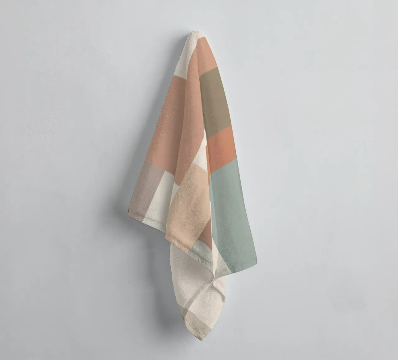 abstract geometric pattern featuring soft pastel shades towel by DesignDoodle
