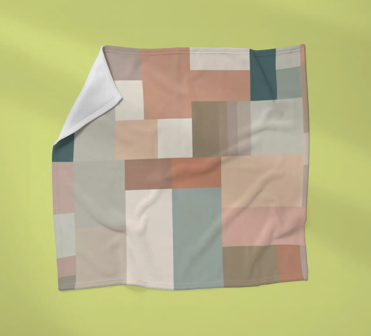 abstract geometric pattern featuring soft pastel shades fleece blanket by DesignDoodle