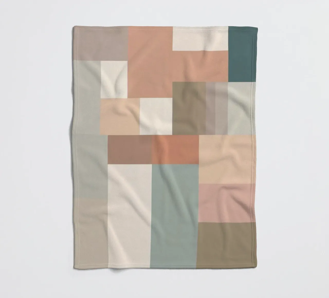 abstract geometric pattern featuring soft pastel shades fleece blanket by DesignDoodle