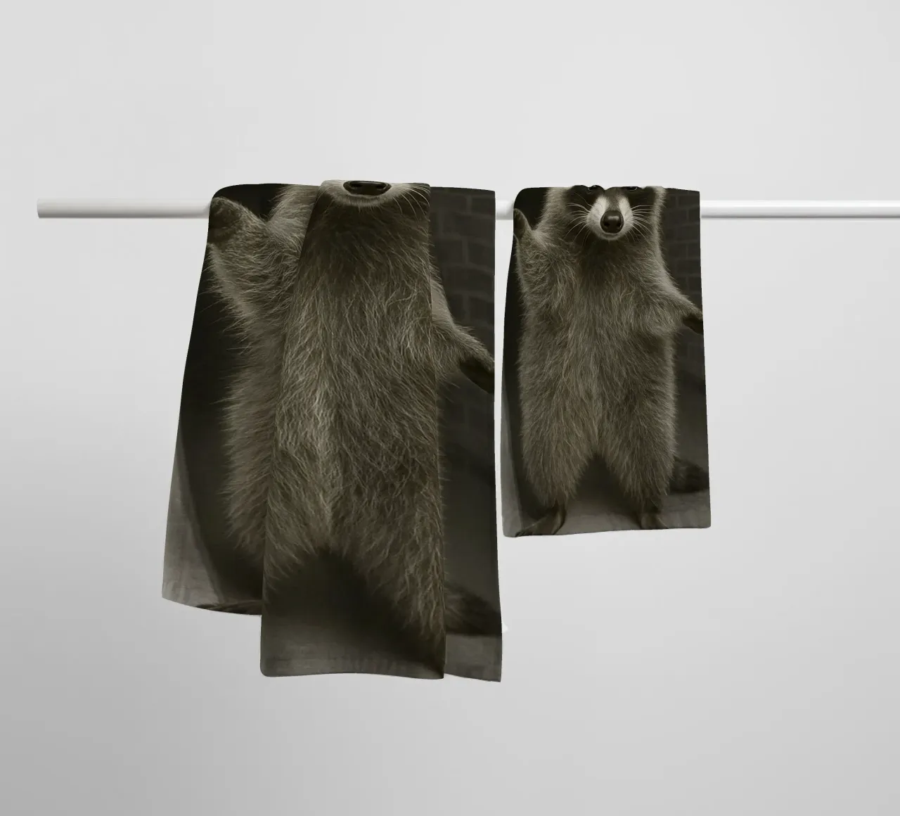 Anello Procione con gatto Pippo in movimento Funny Art Design asciugamano da bagno da the gondals