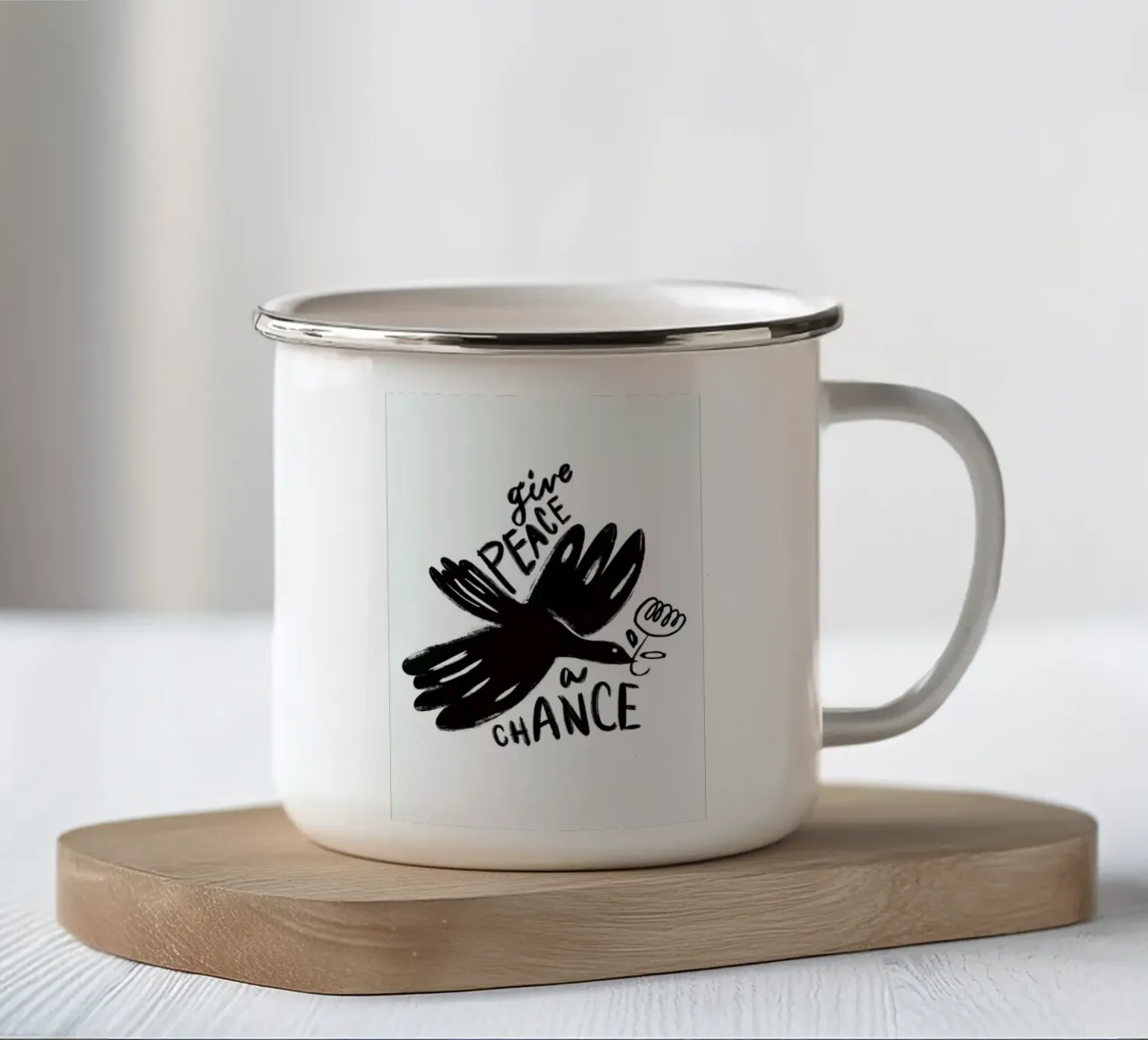 Give Peace a Chance tazza in smalto da Graphite