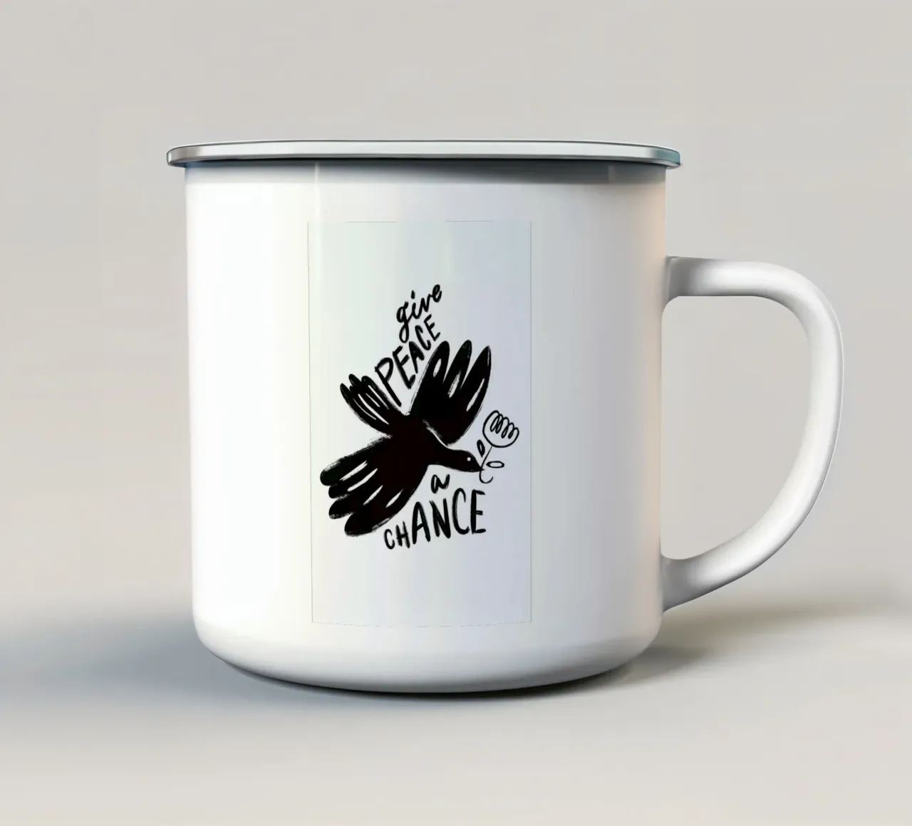Give Peace a Chance tazza in smalto da Graphite