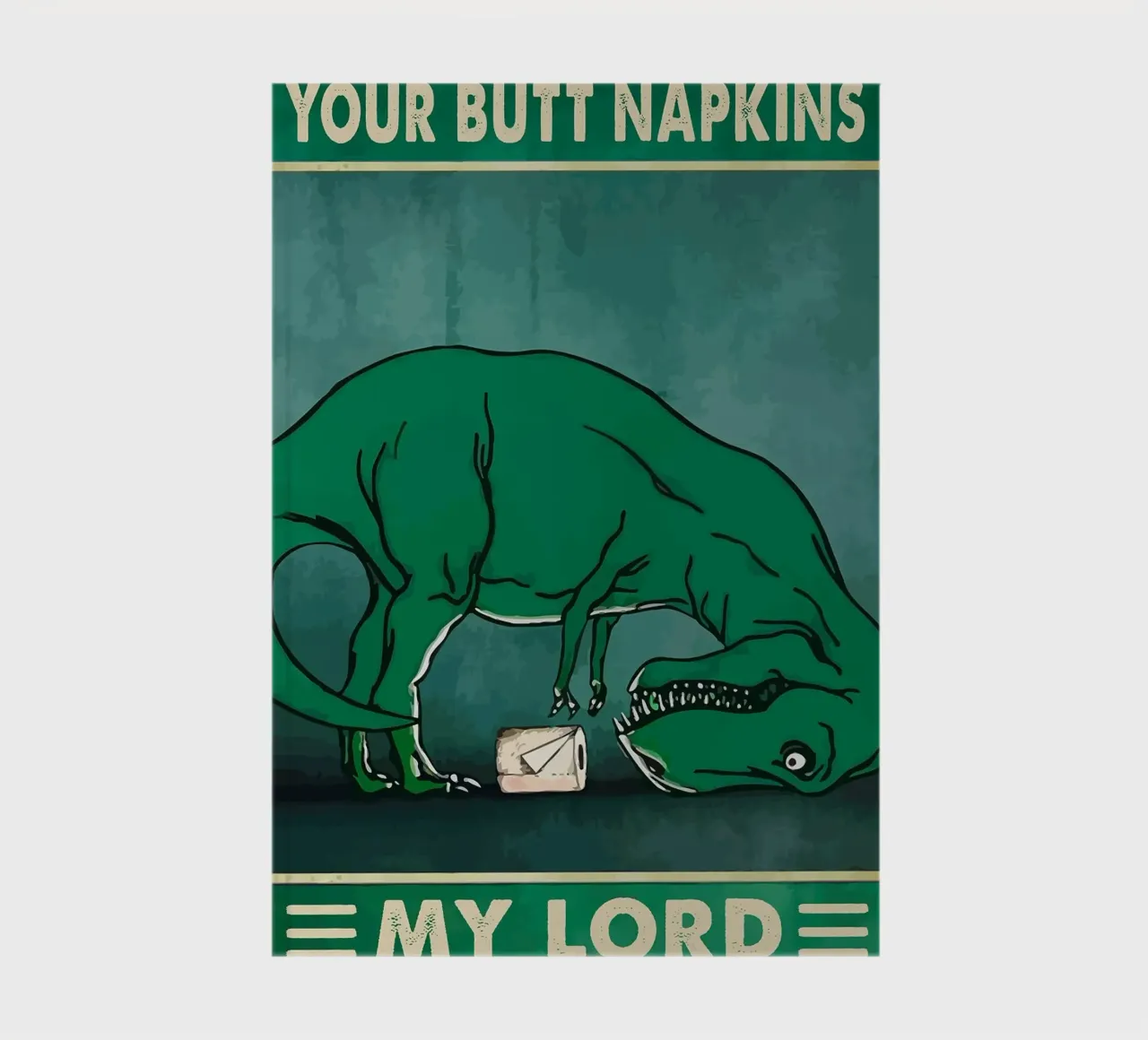 dinosaur text humor scroll green notebook by RJ Peterson-Animal