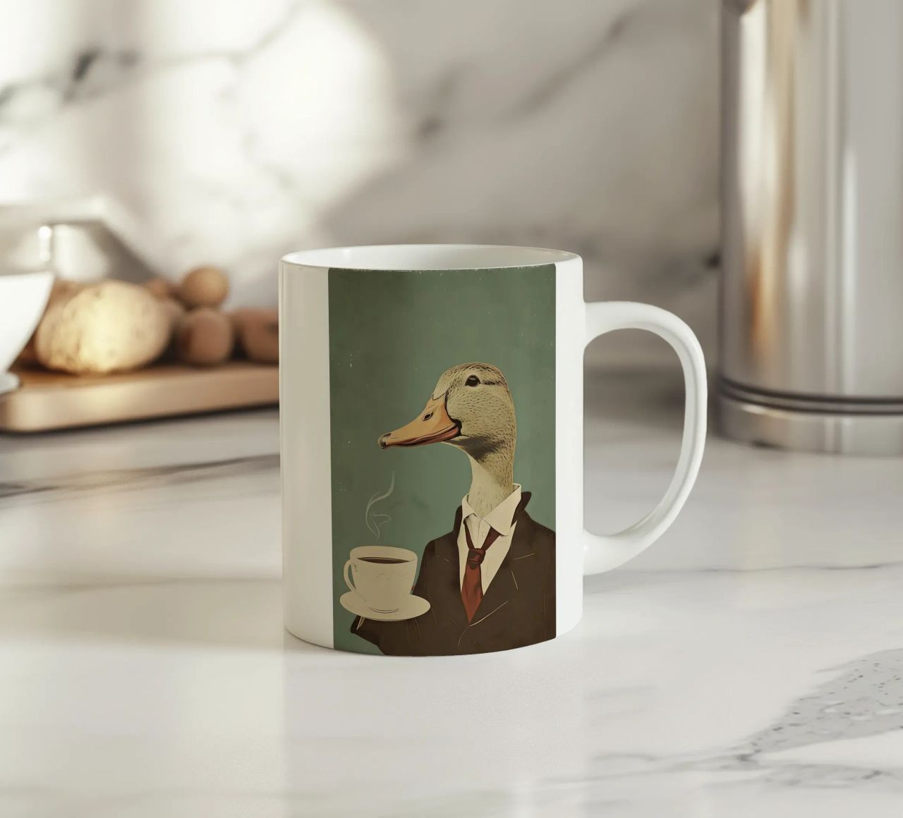 tazza da caffè con testa d'anatra tazza in ceramica da RJ Peterson-Animal