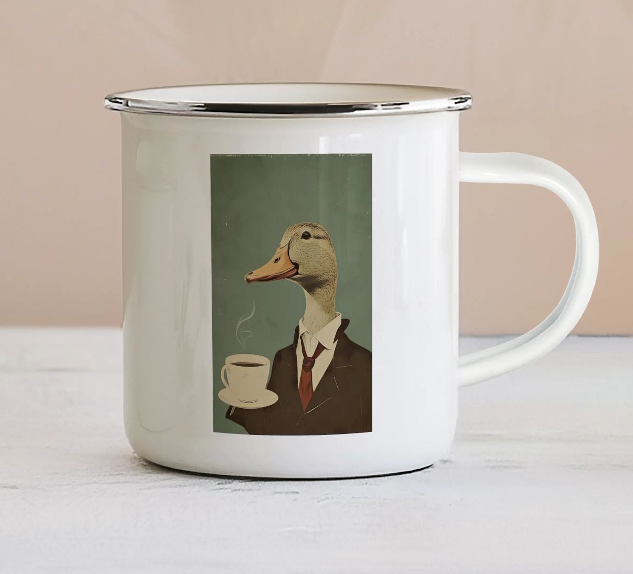 tazza da caffè con testa d'anatra tazza in smalto da RJ Peterson-Animal