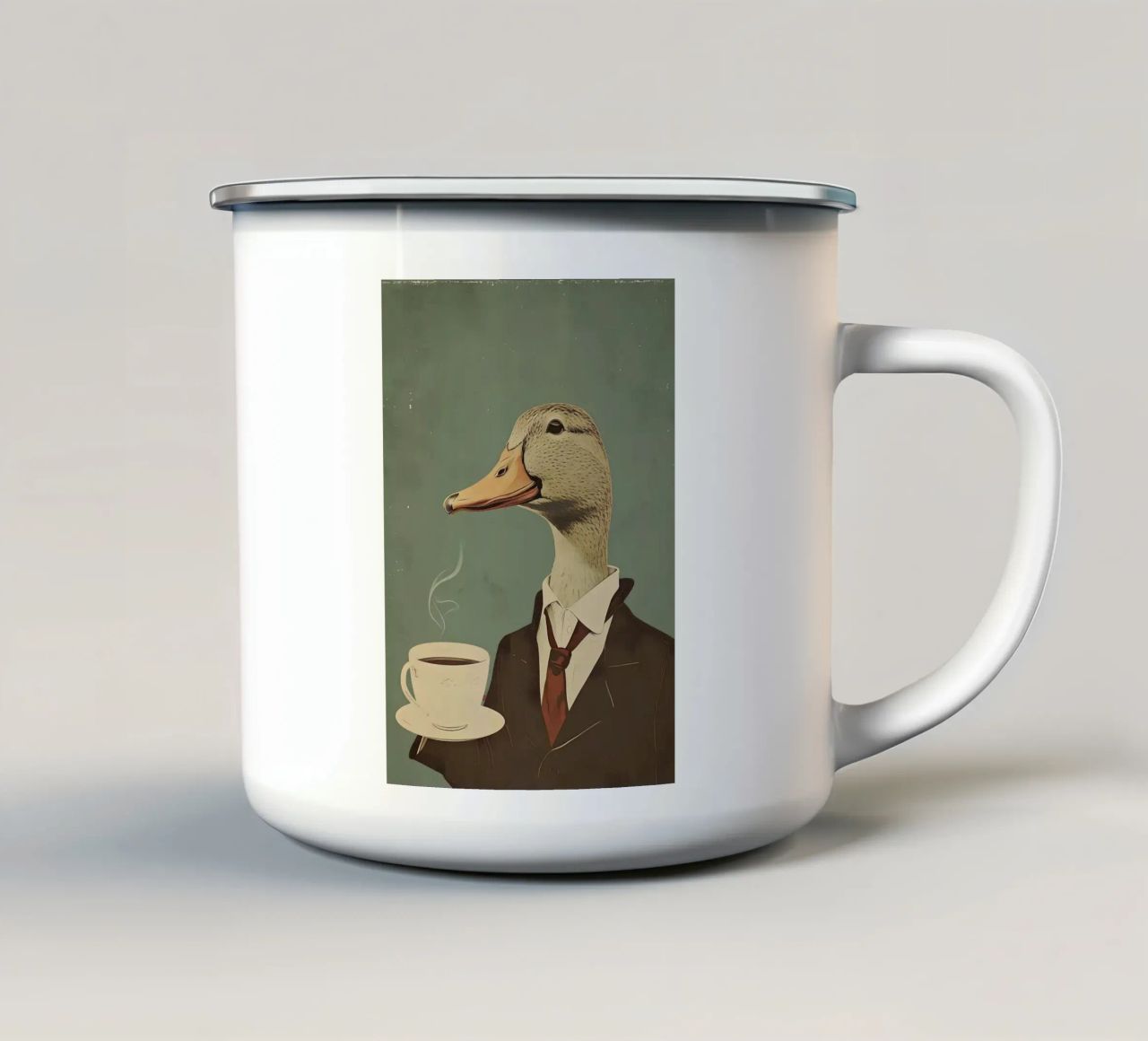 tazza da caffè con testa d'anatra tazza in smalto da RJ Peterson-Animal