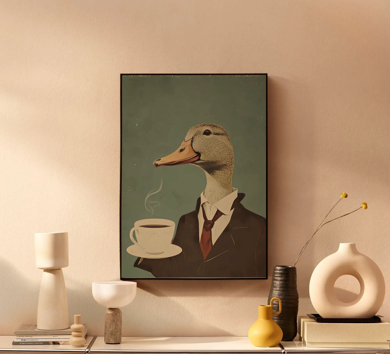 tazza da caffè con testa d'anatra alluminio dibond da RJ Peterson-Animal
