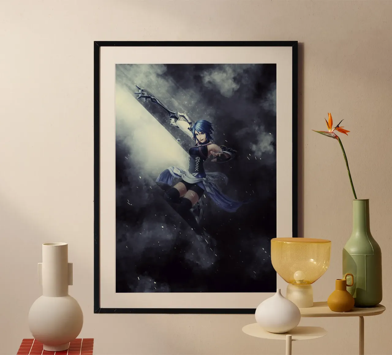 kingdom hearts poster con telaio in plastica da FreeArtStudio