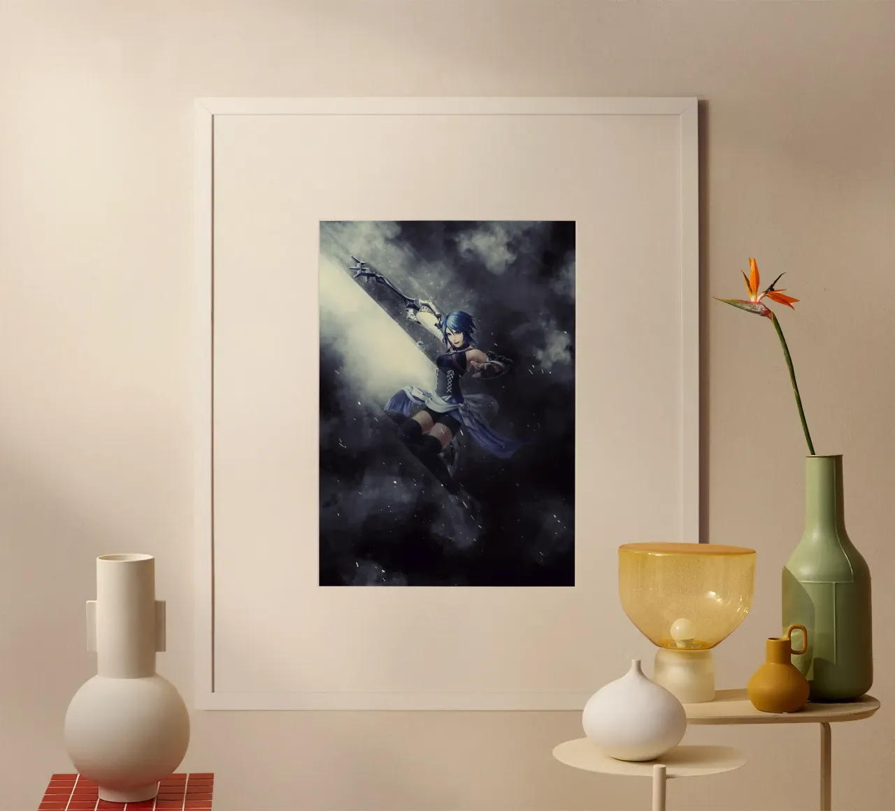 kingdom hearts poster con telaio in plastica da FreeArtStudio