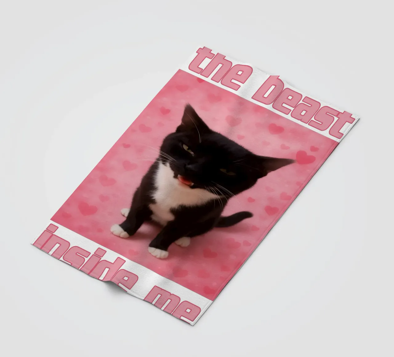The beast inside me Funny Cat art design fleece blanket by the gondals