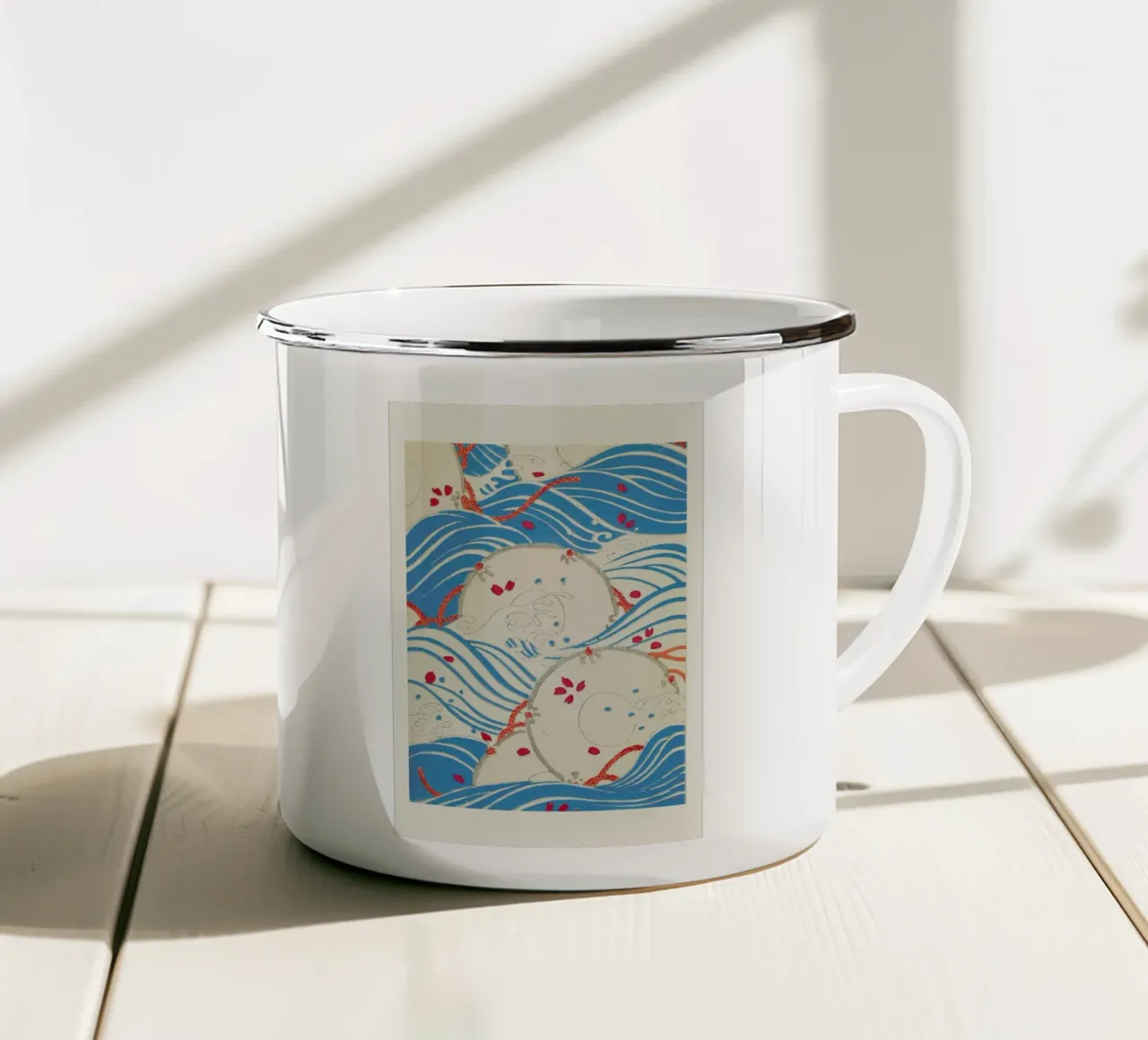Shin-Bijutsukai - Storm Over Water tazza in smalto da Vintage by JUNIQE