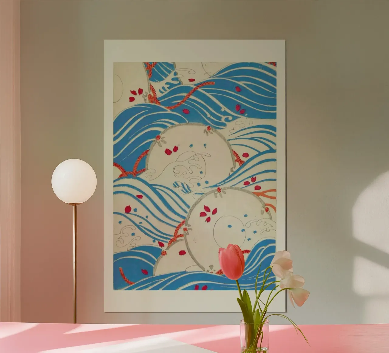 Shin-Bijutsukai - Storm Over Water poster con telaio in legno da Vintage by JUNIQE