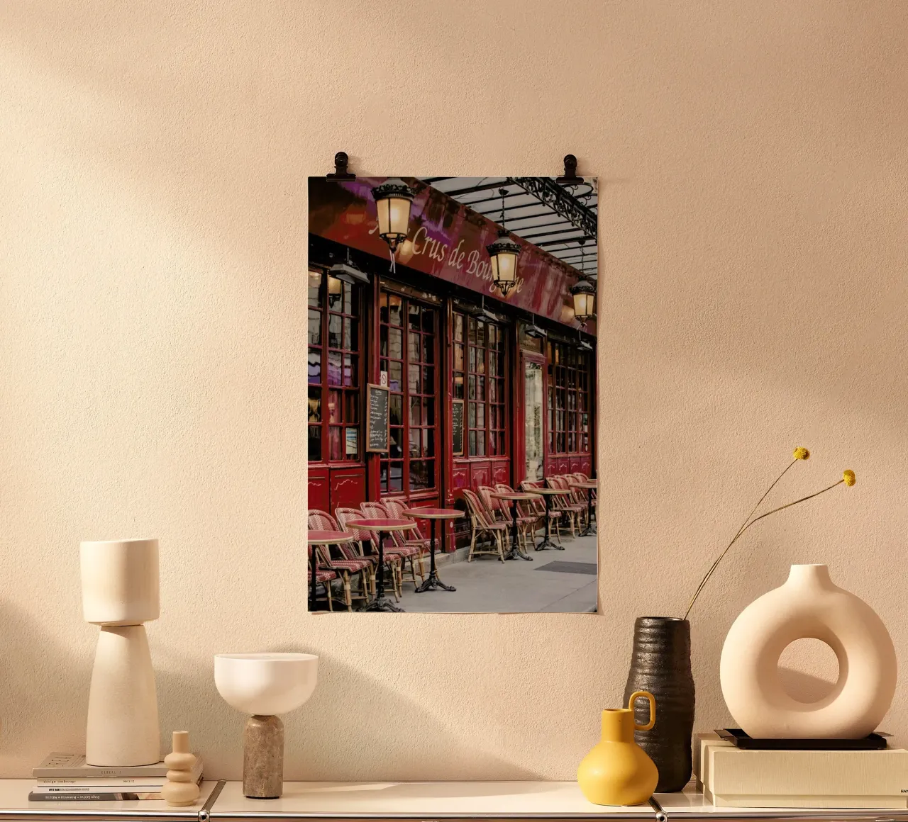 French Bistro poster con telaio in legno da Magdalena Martin Photography