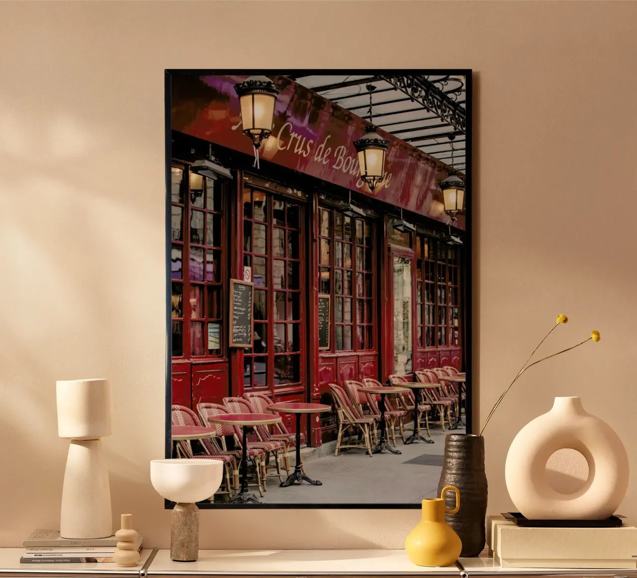 French Bistro poster con telaio in legno da Magdalena Martin Photography