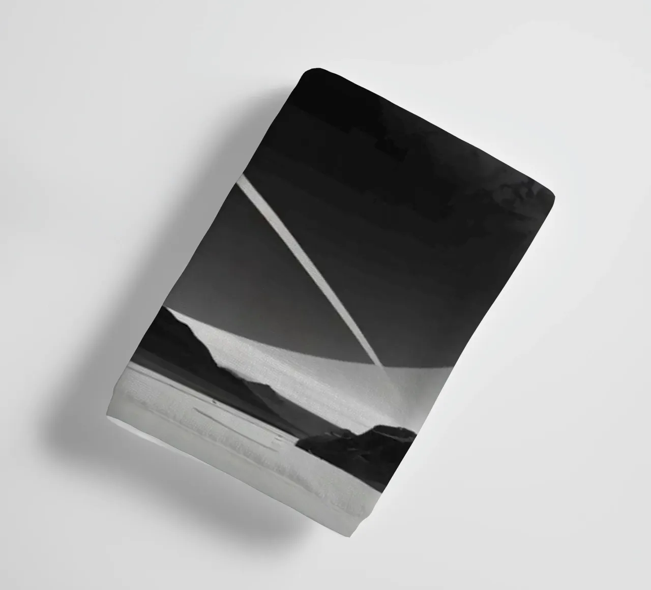 planet with rings hovering over a desolate landscape under a towel by DesignDoodle