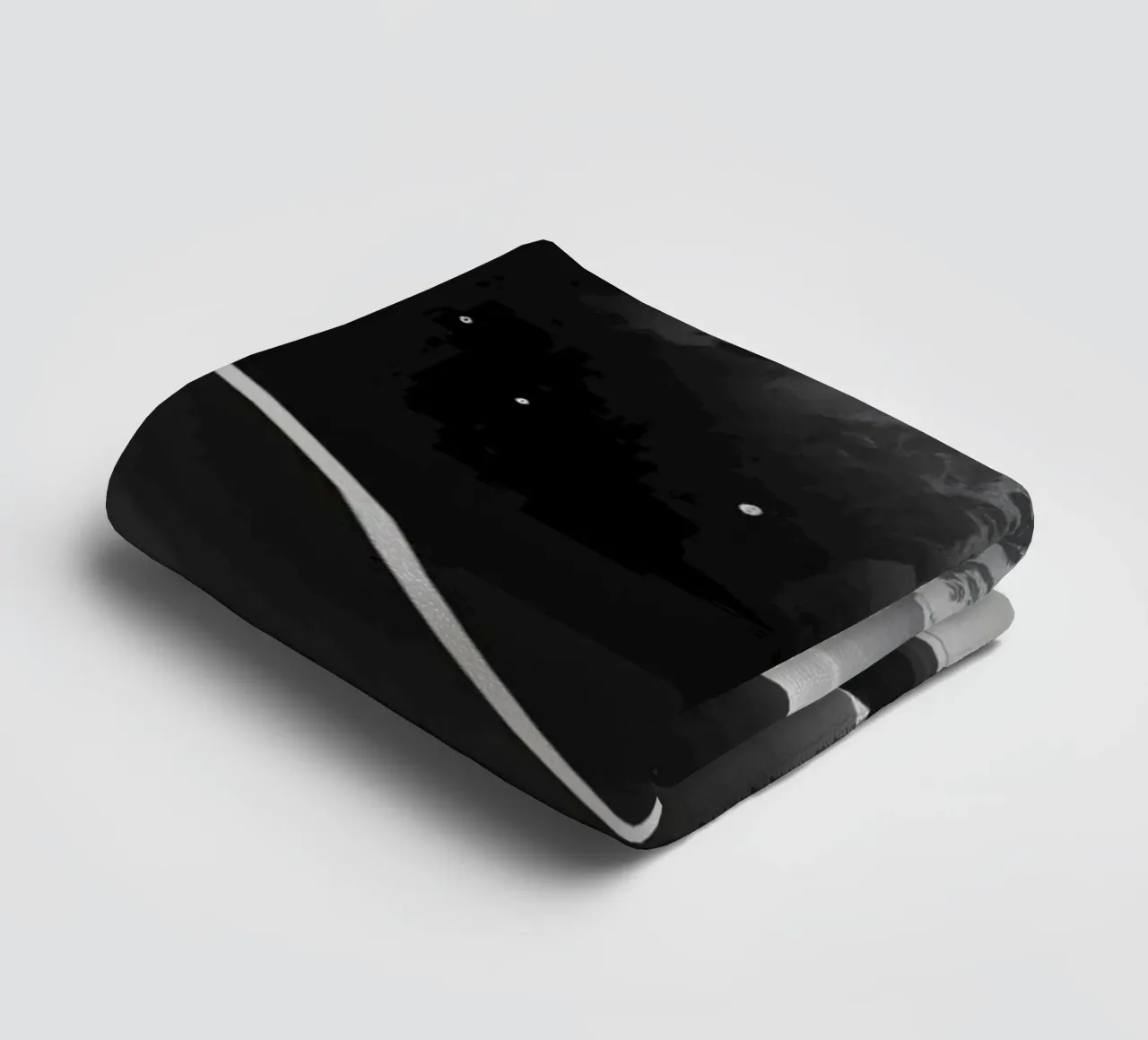 planet with rings hovering over a desolate landscape under a towel by DesignDoodle