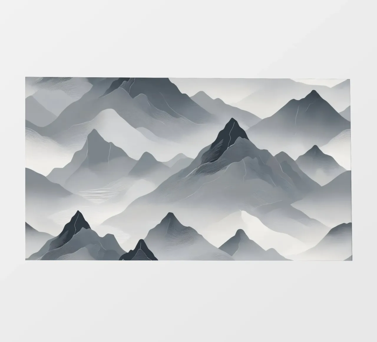 Stupefacente paesaggio montano monocromatico con strati di nebbia pellicola backlit da DesignDoodle
