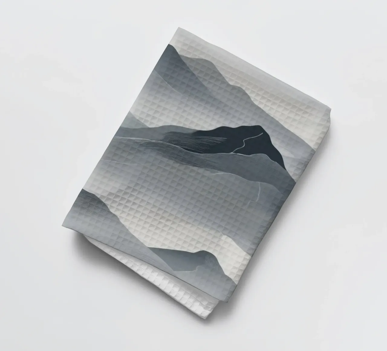 Stupefacente paesaggio montano monocromatico con strati di nebbia canovaccio da cucina da DesignDoodle