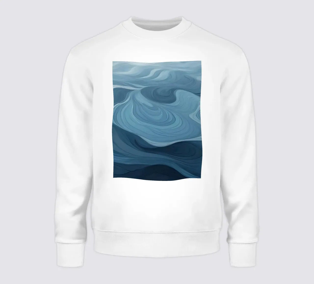 Captivating patterns of blue waves flowing together sweatshirt by DesignDoodle
