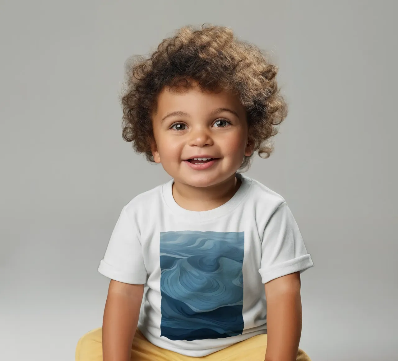 Des motifs captivants de vagues bleues s'écoulant l'une vers l'autre t-shirt pour bébé de DesignDoodle