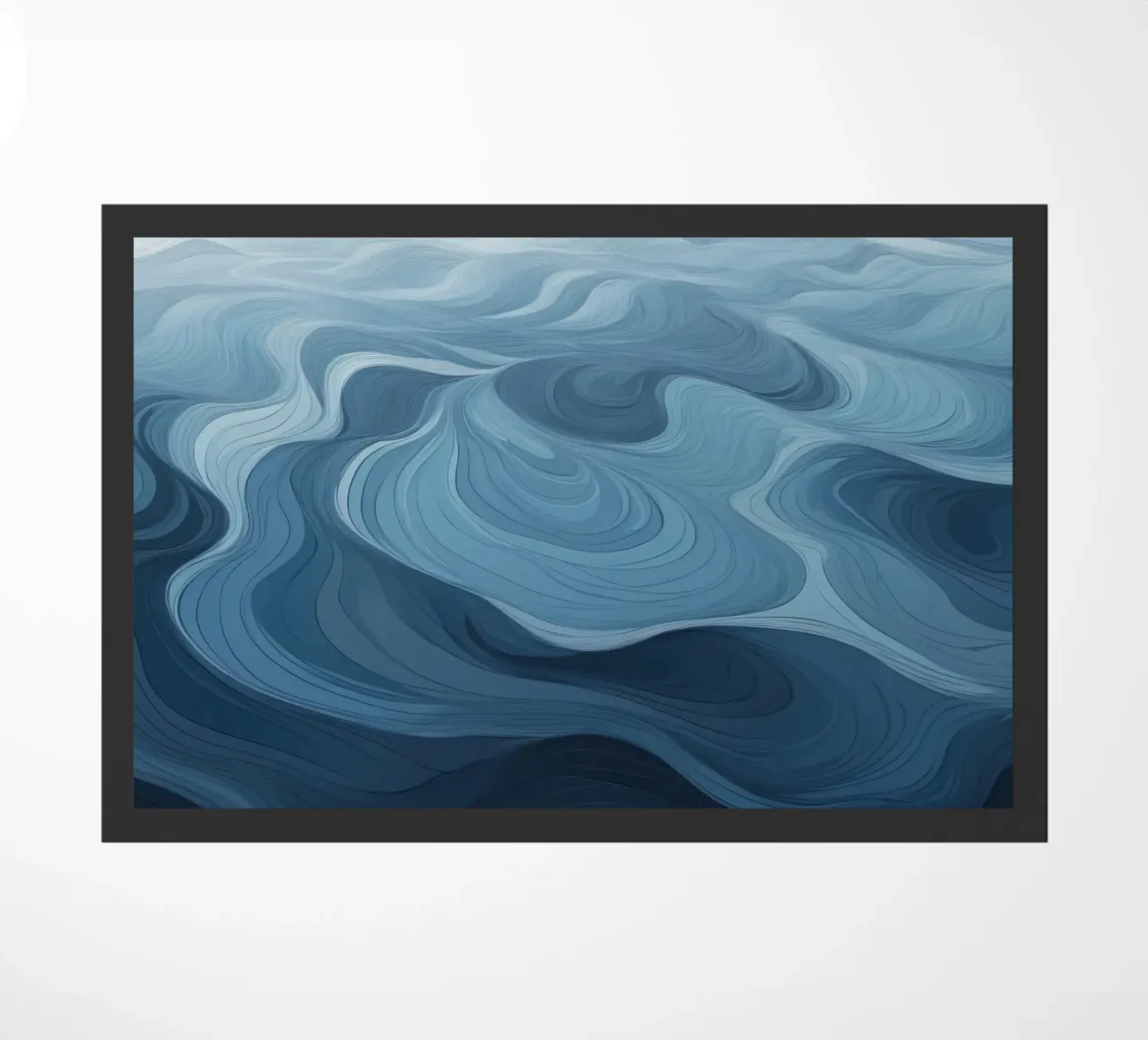 Captivating patterns of blue waves flowing together doormat by DesignDoodle