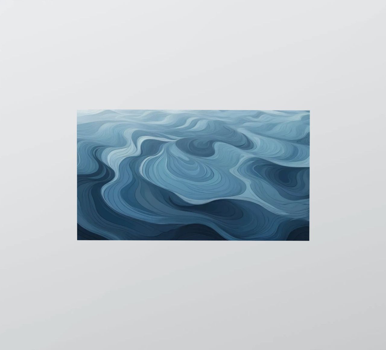 Accattivanti disegni di onde blu che confluiscono tra loro adesivo da DesignDoodle
