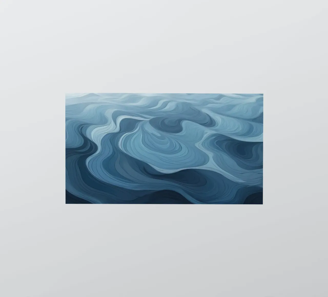 Accattivanti disegni di onde blu che confluiscono tra loro adesivo da DesignDoodle