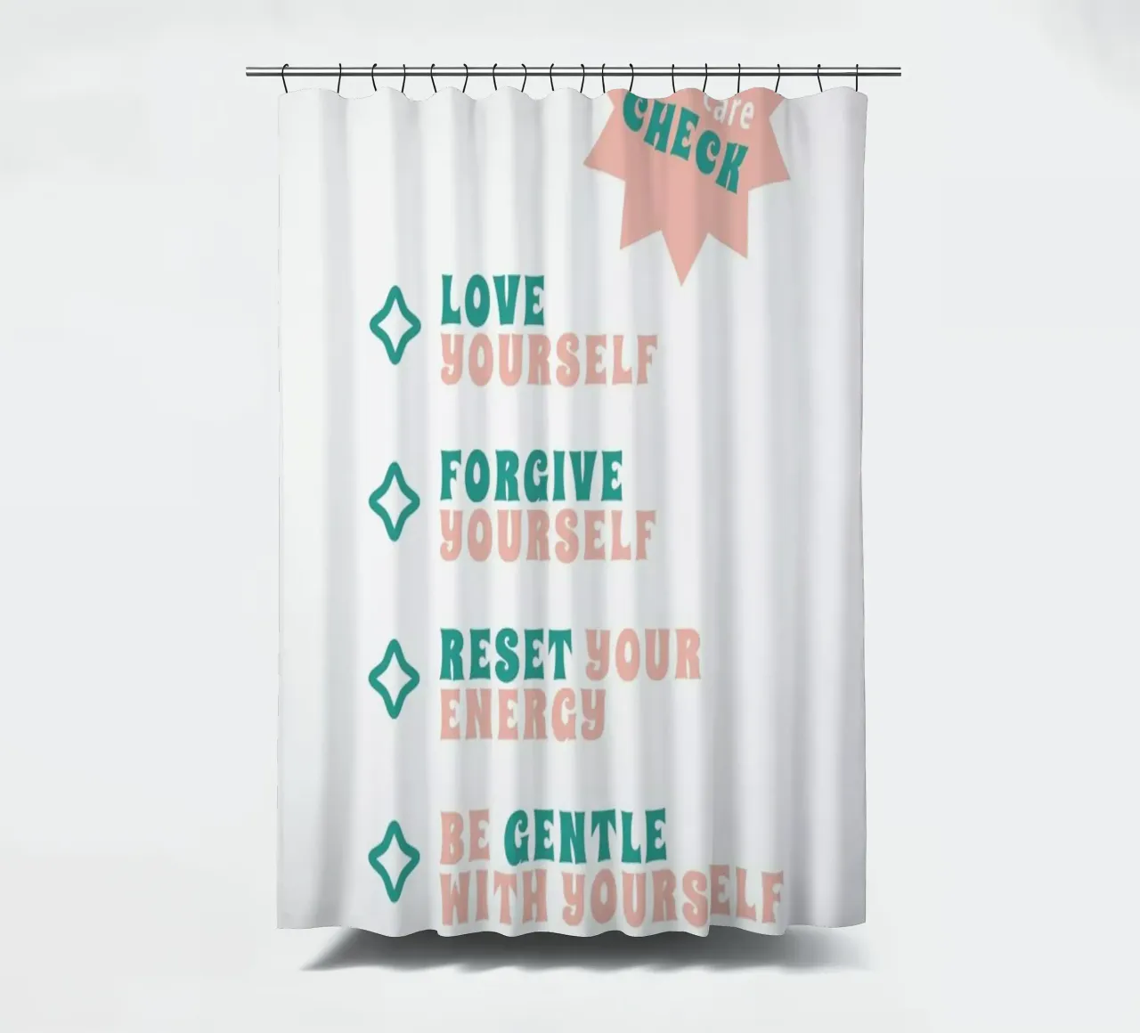 Self-Care Check shower curtain by Studio One